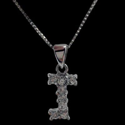 COLLANA LETTERA J UOMO DONNA ARGENTO 925 CIONDOLO INIZIALE BRILLANTATO PUNTILUCE - Immagine 1 di 4