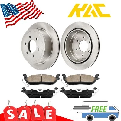 Rotores traseros + pastillas de freno para Ford F-150 Lincoln Mark LT 2005 2006 2007 2008 6 tacos Foto 1 de 4