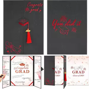 Graduation Guest Book 2025-Guest Book for Graduation Party,Black Red Gold Autogr - Picture 1 of 12