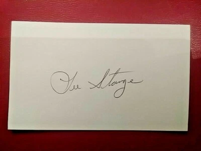 LEE STANGE Baseball Pitcher, BOSTON RED SOX Signed INDEX CARD Autograph Auto - Image 1 of 2