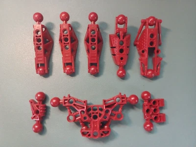 LEGO Bionicle Lot of Assorted Dark Red Parts - x8 - Used/Excellent Condition - Image 1 of 4