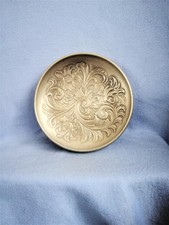 Vintage Norwegian Eik Tinn Pewter Large Bowl Acanthus Rosemaling Norway Folk Art