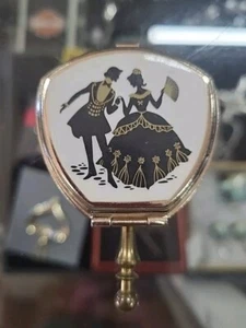 Portable Pocket Ladies Travel Ashtray Victorian Image w/ Handle UNIQUE - Picture 1 of 5