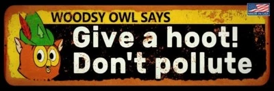 MINI LETREROS DE CALLE MÁS GRANDES DEL MUNDO 4"X12" METAL BÚHO LEÑOSO CABAÑA DECORACIÓN Foto 1 de 3