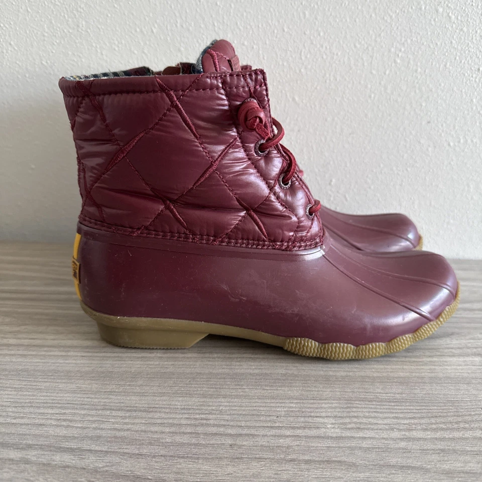 Botas Sperry Mujer 9 Agua Salada Lluvia Pato Edredón Cordobés Informal STS85530 Granate Foto 1 de 4