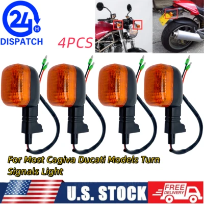 2 Pares de Indicadores Intermitente Intermitente Delantero/Trasero Para Cagiva Ducati Foto 1 de 4