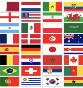 World Cup 32 Country National 3’x5’ Flags Lot Football Soccer Grommets - Picture 1 of 2