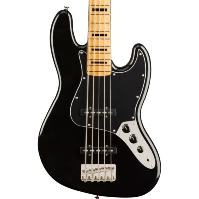 Squier Classic Vibe '70s Jazz Bass V 5-String Bass, Maple Fingerboard, Black - Image 1 of 4