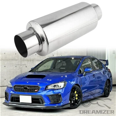 3" Inlet&Outlet 12'' Length Exhaust Muffler Resonator For Subaru Impreza WRX STI - Image 1 of 4