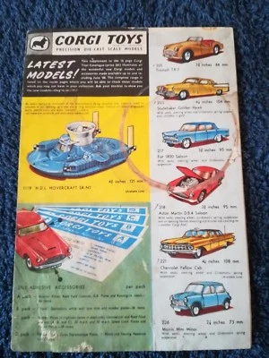 CORGI TOYS COLLECTORS CHECK LIST BROCHURE CORGI VECCHIO OPUSCOLO '50/60 - Immagine 1 di 3