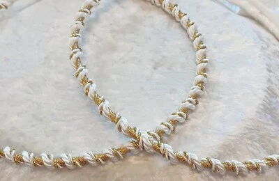 Greek Stefana Orthodox Wedding Crown Set in White and Gold - Image 1 of 4