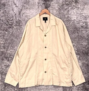 Banana Republic Shirt Jacket XXL Tall Mens Tencel Linen Butter Yellow Summer - Picture 1 of 8