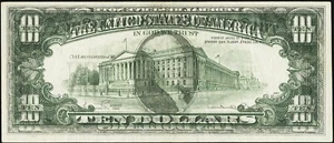 MASSIVE DEEP FULL OFFSET Printing 1981 $10 Dollar XF / AU Spectacular Error Note - Picture 1 of 2