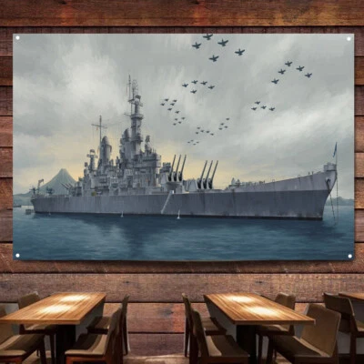 USS Missouri (BB-63) Battleship Posters and Prints Wall Hanging Flag As Gifts 0 - Image 1 of 4