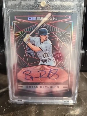 2019 Panini Prizm Obsidian Bryan Reynolds Autograph Red Pink Auto /25 - Image 1 of 4