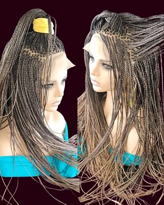 Hand-Braided wig Full Lace Wig 0mbre Auburn- micro million braids - long - Image 1 of 4