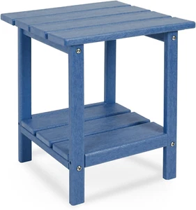 Outdoor Side Table, Adirondack HDPE Square Plastic Patio End Tables for outside - Picture 1 of 12