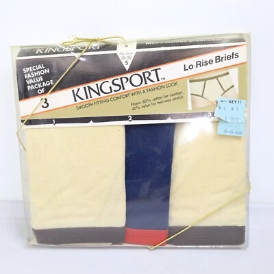 Antiga Nova Roupa Íntima Kmart Kingsport Nylon Algodão Lo-Rise Cueca (S) 28-30 Pacote com 3 - Imagem 1 de 4
