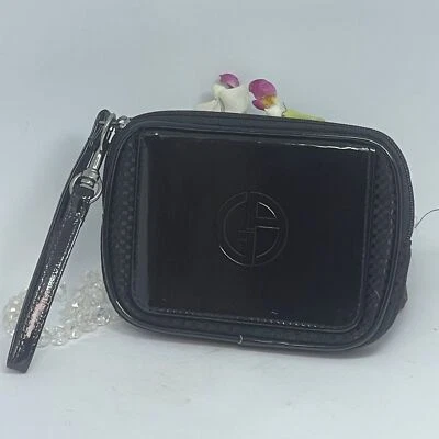 Bolso Muñequera de Viaje Cosmético Maquillaje Giorgio Armani con Espejo - Negro - Nuevo Foto 1 de 4