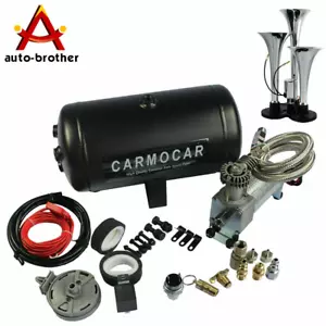 Air Horn Kit Loud Triple Trumpet With 98c 1 Gallon Best Buy for Car Truck RV - Bild 1 von 12
