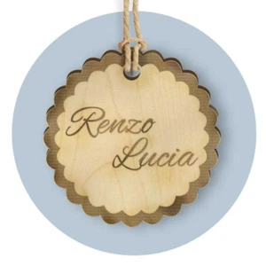 TAG IN LEGNO PER BOMBONIERE FIORE SEGNAPOSTO PERSONALIZZABILE - TLF0022 - Foto 1 di 2
