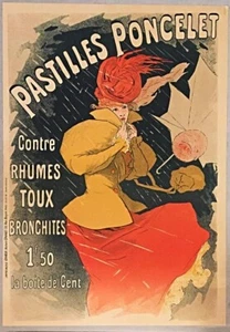 Póster Original Jules CHERET "Pastilles Poncelet" 1954 Edición Especial - Imagen 1 de 3