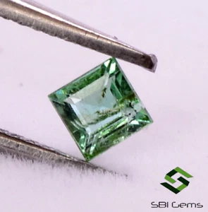 Gemas sueltas tono verde corte cuadrado esmeralda natural certificado 1,41 quilates 6x6,25 mm - Imagen 1 de 4