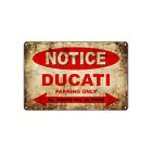 Ducati Motorcycles Parking Sign Vintage Retro Metal Decor Art Shop Man Cave Bar