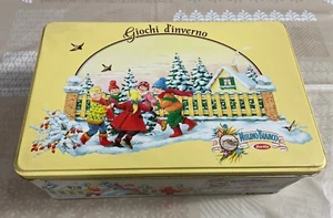 Giochi d'inverno Scatola in Latta - Biscottiera 1991 Mulino Bianco Barilla - Foto 1 di 8