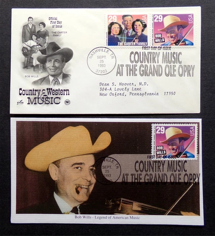 BOB WILLS & THE CARTER FAMILY Country Music Grand Ole Opry Nashville TN 1993 FDC Cover