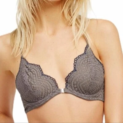 Free people Slow Dance Wired Bra NWT 32A Grey & Blue Front Clasp - Image 1 of 4