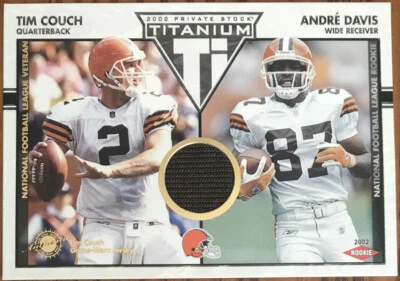 2002 Titanium Jersey Rookie Tim Couch/André Davis #118 #’d 167/250 - Image 1 of 2