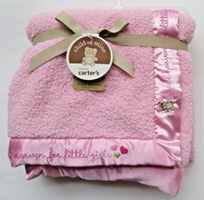 Carters Child Of Mine Pink Blanket Thank Heaven For Baby Girls Bear 2011 Nwt