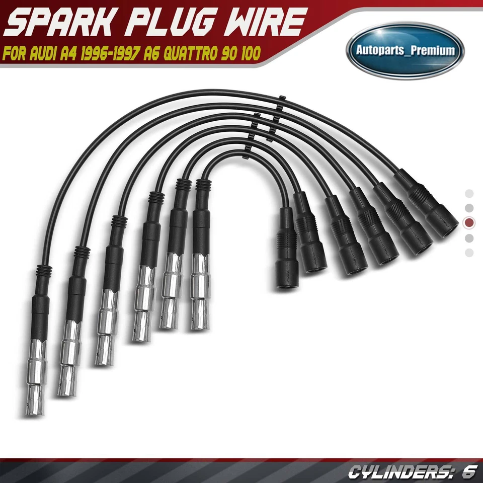 6x Juegos de cables de bujía para Audi A4 1996-1997 A6 Quattro 90 100 Cabriolet 2,8 L Foto 1 de 4