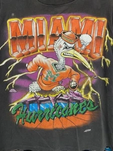 90s Miami Hurricanes Graphic black Unisex T shirt Men Women vtg HN1580 - Picture 1 of 2