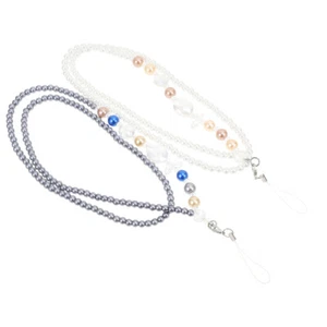 2 Pcs Beaded Phone Lanyard Beads Lanyards Smartphone Hanging Straps - Photo 1/12
