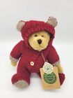 Boyd's Teddy Bear Red Knit Pajamas 9" jointed plush bubblepop Toy and Stickers 