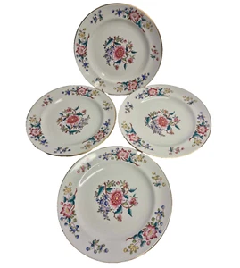 Royal Worcester kleine Speiseteller 4er Set floral antik 1850er Goldrand - Bild 1 von 11