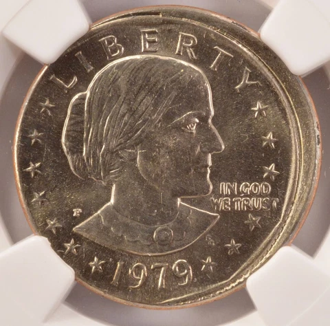 1979-P $1 SBA Dollar Broadstruck NGC MS64 Cover