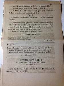 Regio Decreto 22/05/1868 Reconocimiento Rally Agrario De Monteleone - 594 - Imagen 1 de 1