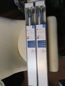 Lot of 2 NEW Glacier Bay 24" Grab Bar Peened POLISHED STAINLESS STEEL - 238 658 - Picture 1 of 7