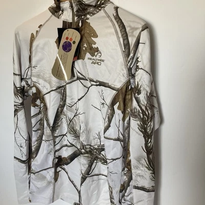 NWT Realtree APC Camouflage 1/4 Zip Pullover Snow Camo Hunter Outdoors Med 38-40 - Image 1 of 4