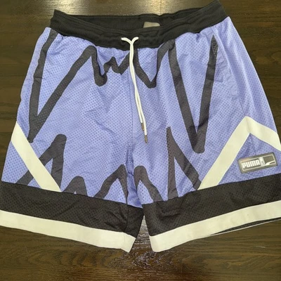 Pantalones Cortos de Malla PUMA: PUMA JAWS Para Hombre Grandes Baloncesto Informales Púrpura Negro Blanco Foto 1 de 4