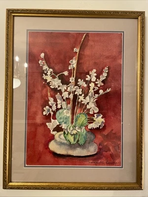 Original Watercolor Painting Flowers Signed Margaret S. Bucher 19x14.5 - Image 1 of 4