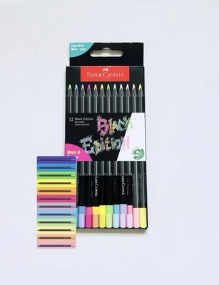 Faber-Castell黑色版霓虹和粉彩12支彩色铅笔 — 第 1/4 张图片