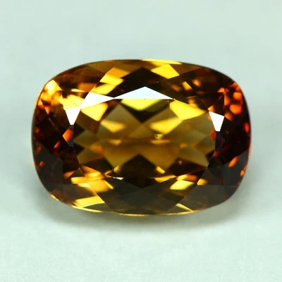 15.64 克拉_令人叹为观止的良好光泽_100% 天然稀有香槟黄玉_巴西 — 第 1/3 张图片