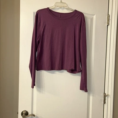 Lululemon Calce Clásico Mezcla Algodón Recortado Manga Larga Talla Terciopelo Polvo 8 O 10 Foto 1 de 4