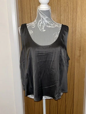 GORGEOUS DARK GREY/BROWN VEST TOP.H&M. TAGS SIZE 18 - Image 1 of 2