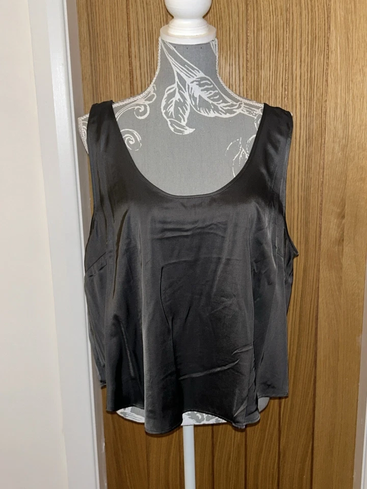 GORGEOUS DARK GREY/BROWN VEST TOP.H&M. TAGS SIZE 18 - Image 1 of 2