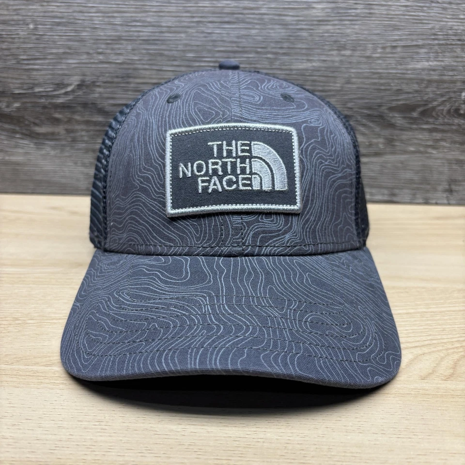 Gorra The North Face Snap Back para hombre talla única gris topo mapa malla parche camionero Foto 1 de 4